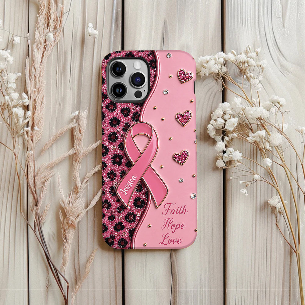 Pink Ribbon - Personalized Breast Cancer Awareness Full Print Phone Case