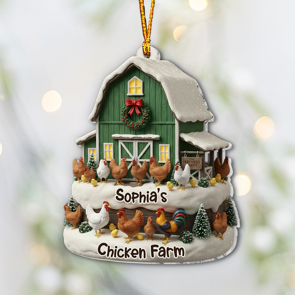 Chicken Farm - Personalized Chicken Ornament