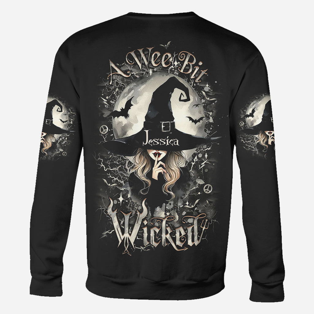 A Wee Bit Wicked - Personalized Witch All Over Shirt