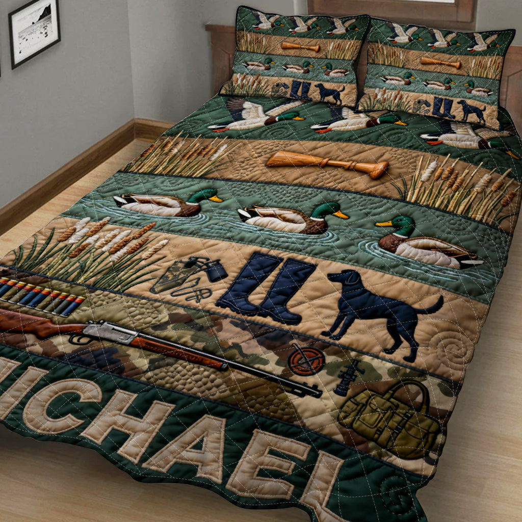 Duck Hunting Season - Personalized Hunting Quilt Set
