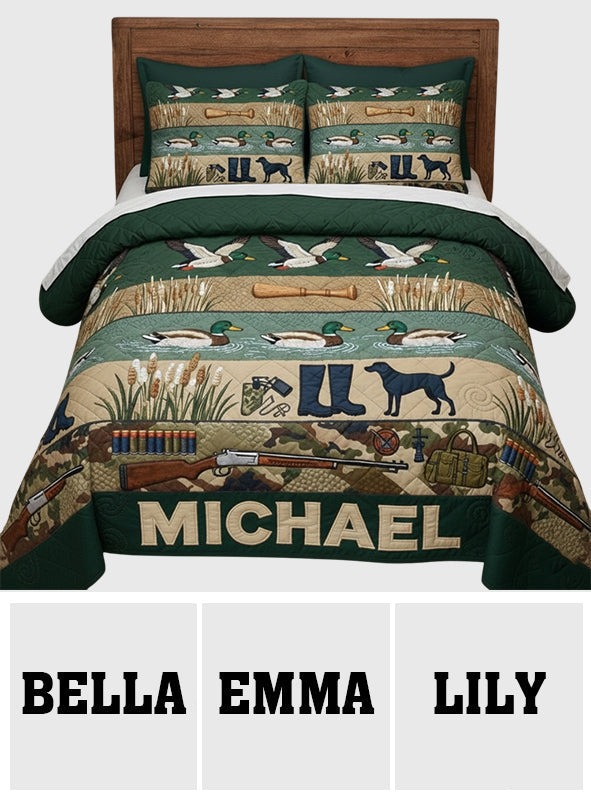 Duck Hunting Season - Personalized Hunting Quilt Set