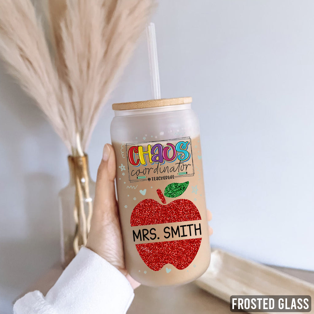 Back To School - Personalized Teacher Can Glass
