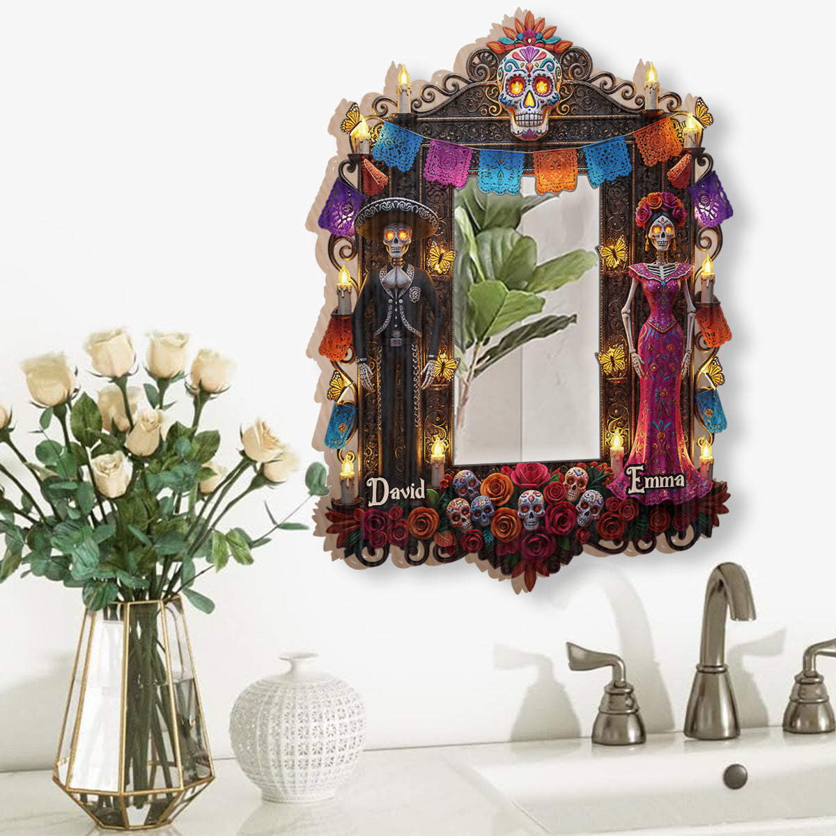 Till Death Do Us Part - Personalized Couple Wall Hanging Mirror