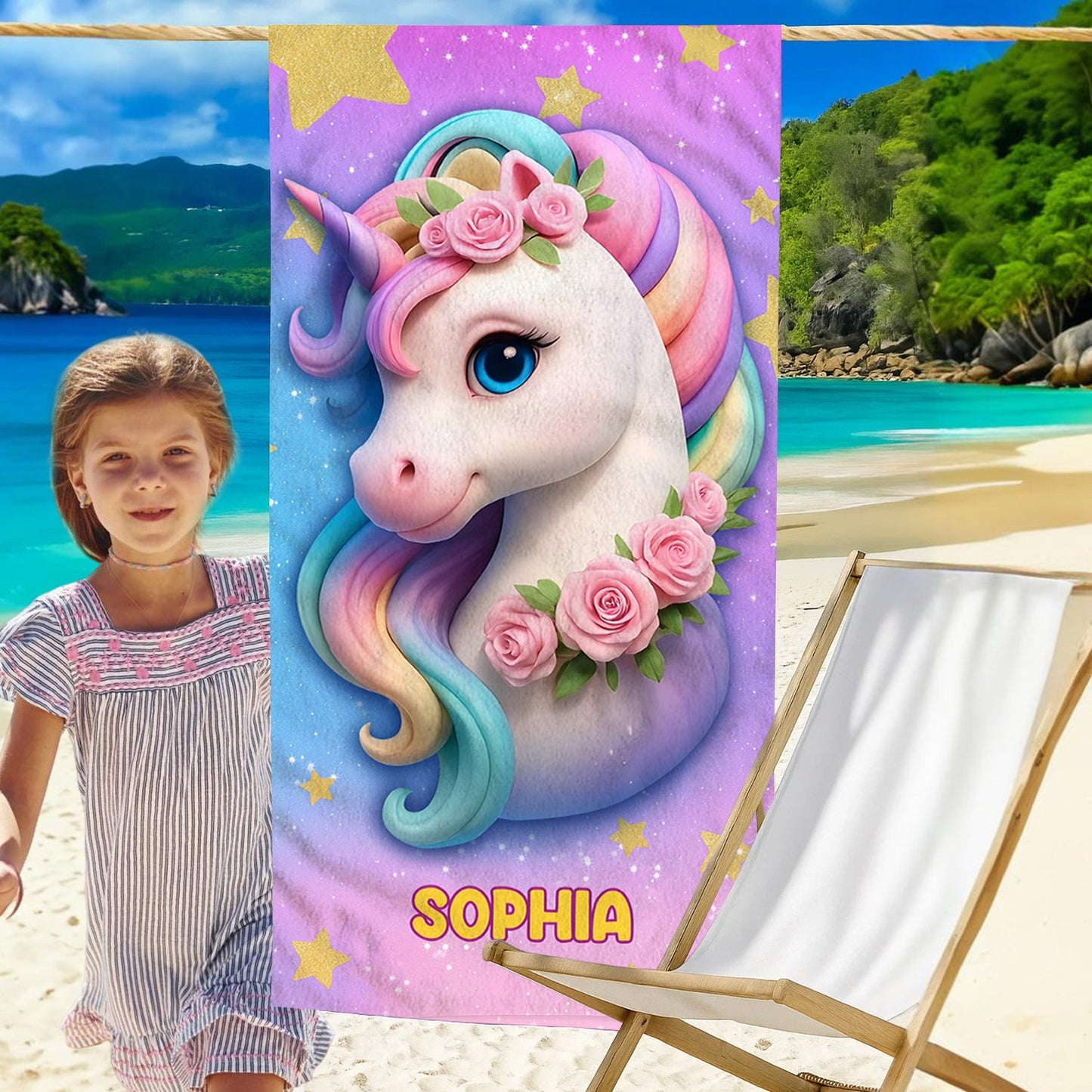 Cute Unicorn - Personalized Unicorn Quick-dry Beach Towel/ Bath Towel