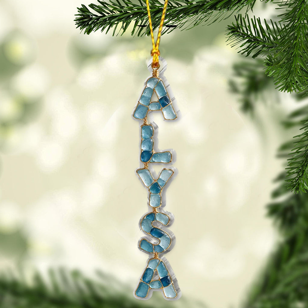 Sea Glass Styled Ornament - Personalized Family Ornament