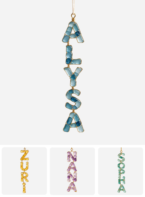 Sea Glass Styled Ornament - Personalized Family Ornament