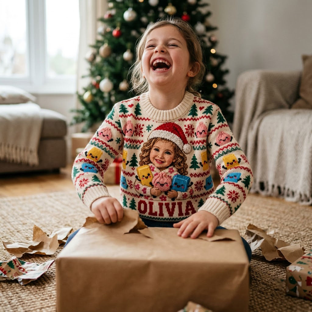 Merry Squishmas - Personalized Kid Ugly Sweater
