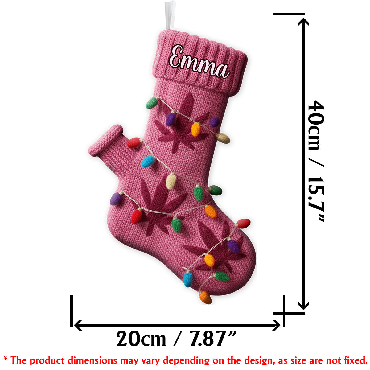 Merry Christmas - Personalized Weed Shaped Christmas Stocking