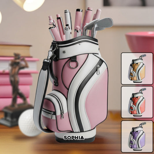 Golfer Life - Personalized Golf Wooden Pen Holder