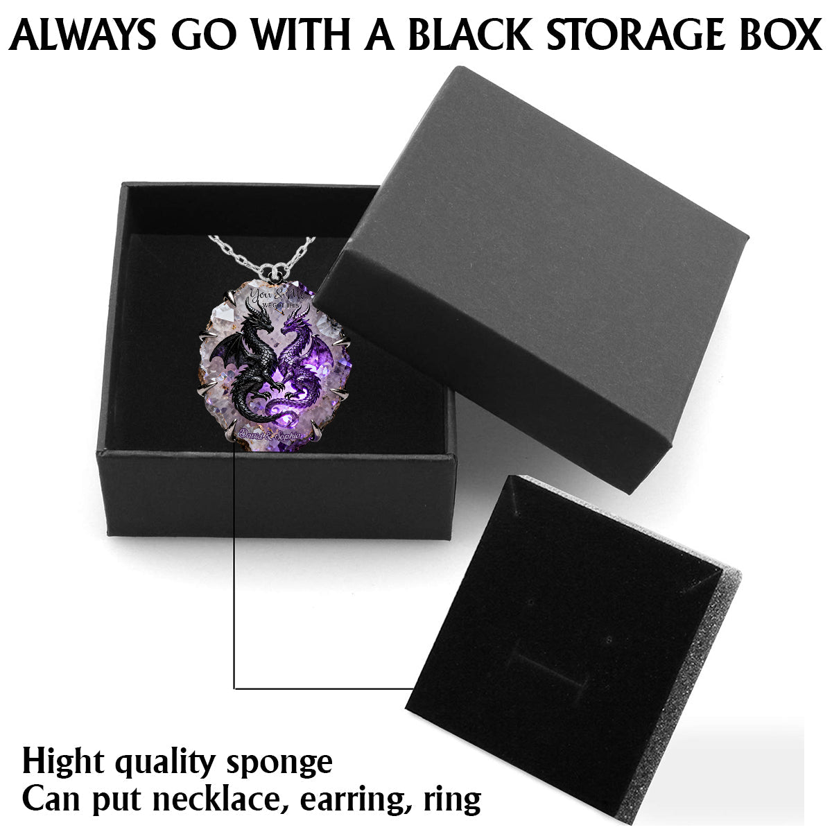 You & Me We Got This - Personalized Couple Shaped Metal Pendant Necklace