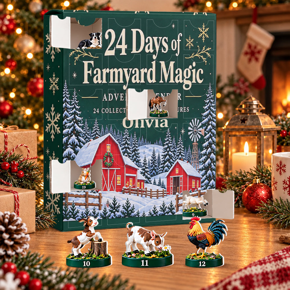Christmas Farm - Personalized Farmer Advent Calendar With 3D Collectibles