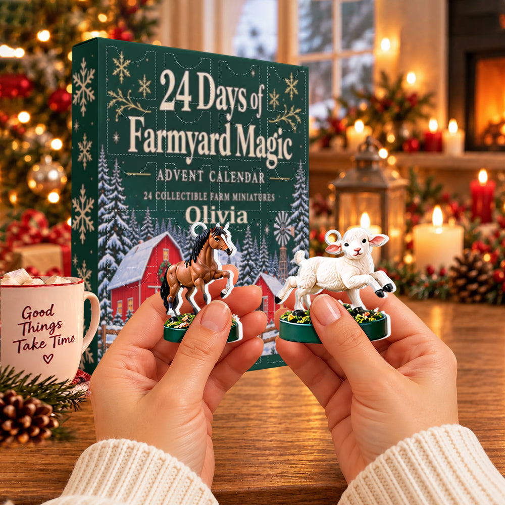 Christmas Farm - Personalized Farmer Advent Calendar With 3D Collectibles