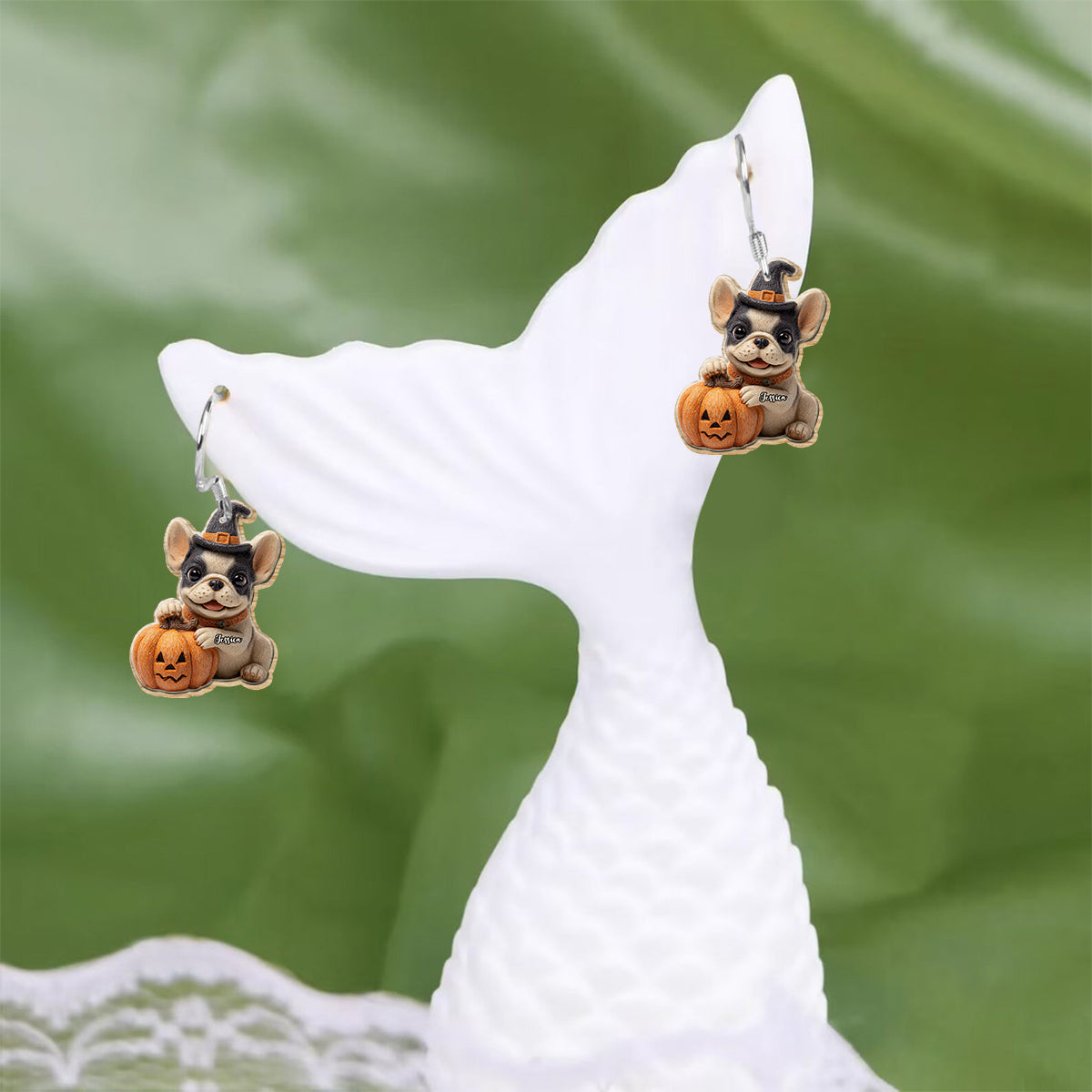 No Tricks Just Treats - Personalized Dog Earrings