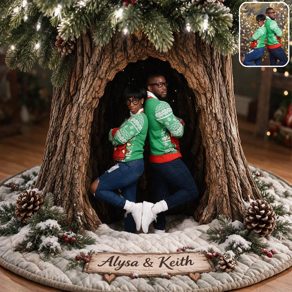 Custom From Any Photo - Personalized Couple Tree Skirt
