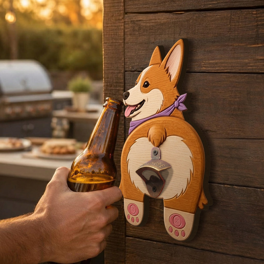 Dog Lover Gift, Hilarious Beer Lover Gift - Personalized Dog Wall Bottle Opener