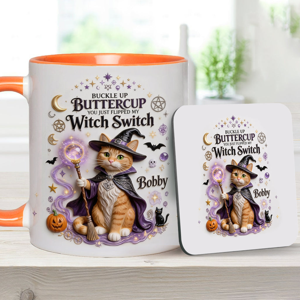 Cat Witch - Personalized Cat Accent Mug & Coaster