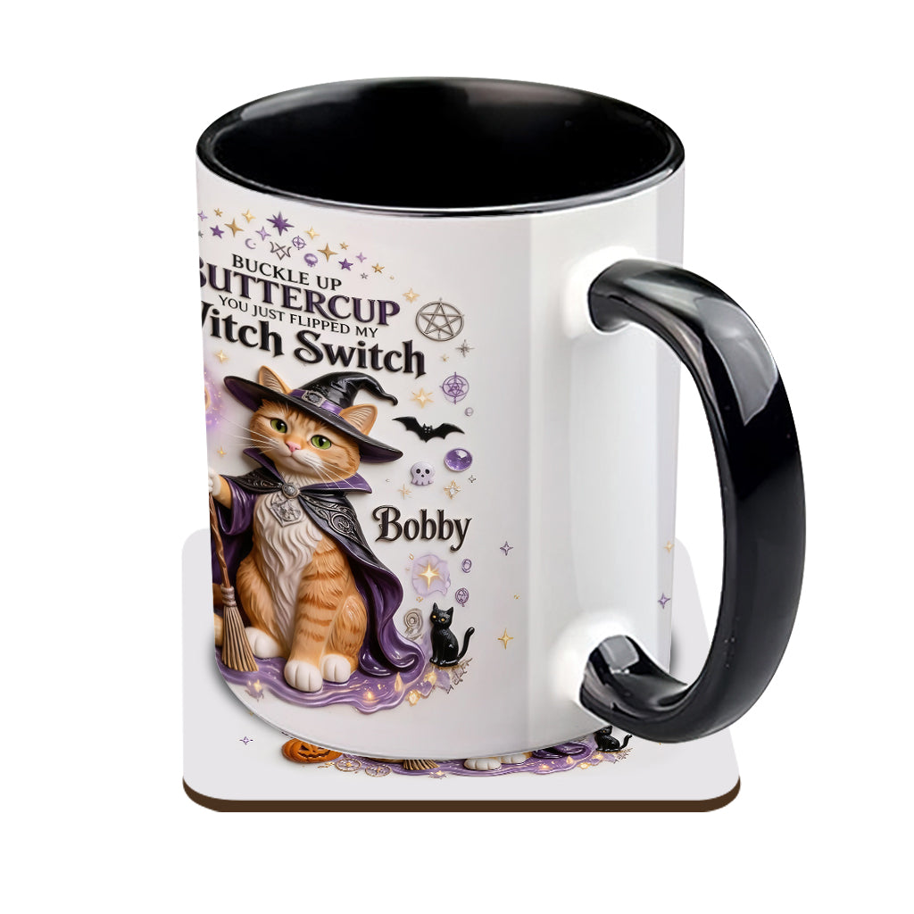 Cat Witch - Personalized Cat Accent Mug & Coaster