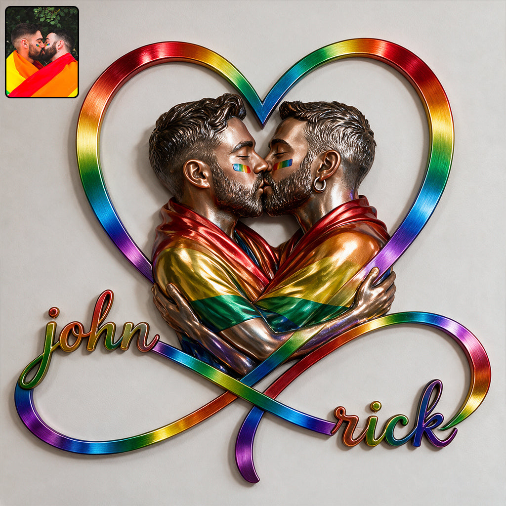 Love Is Love - Personalized LGBT Support 3D Printed Cut Metal Sign
