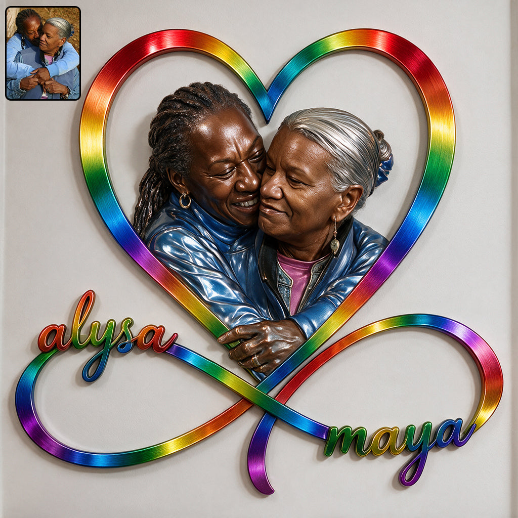 Love Is Love - Personalized LGBT Support 3D Printed Cut Metal Sign