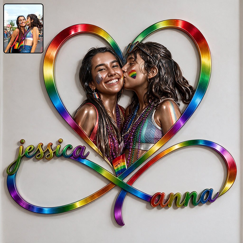 Love Is Love - Personalized LGBT Support 3D Printed Cut Metal Sign