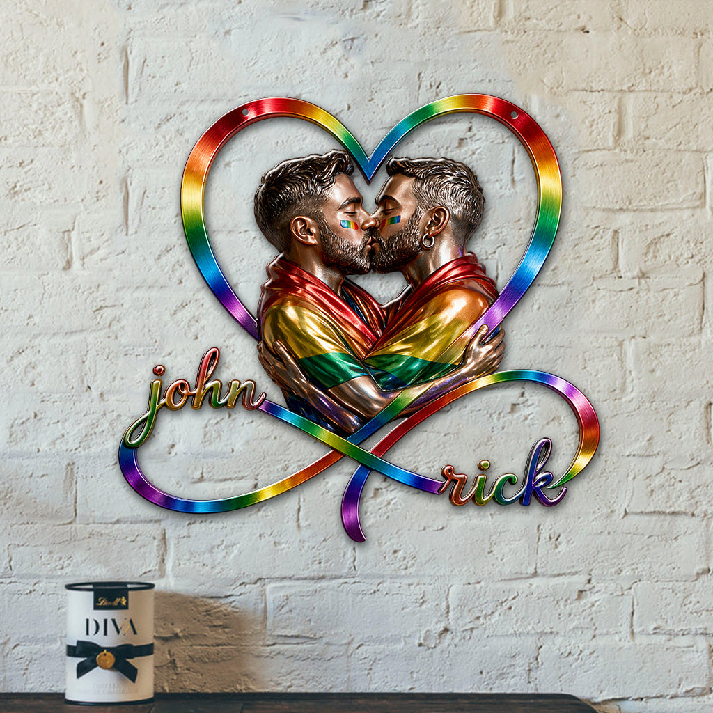 Love Is Love - Personalized LGBT Support 3D Printed Cut Metal Sign