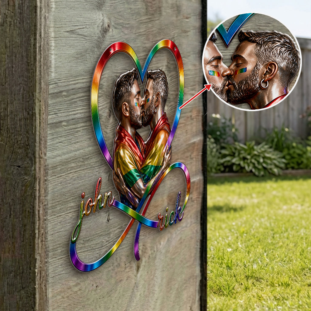 Love Is Love - Personalized LGBT Support 3D Printed Cut Metal Sign