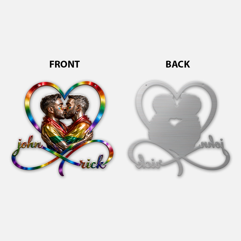 Love Is Love - Personalized LGBT Support 3D Printed Cut Metal Sign