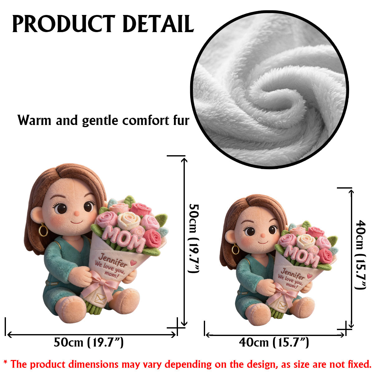 Custom Any Photo Beautiful Bouquet For Mom, Grandma - Personalized Mother Faux Fur Shaped Pillow