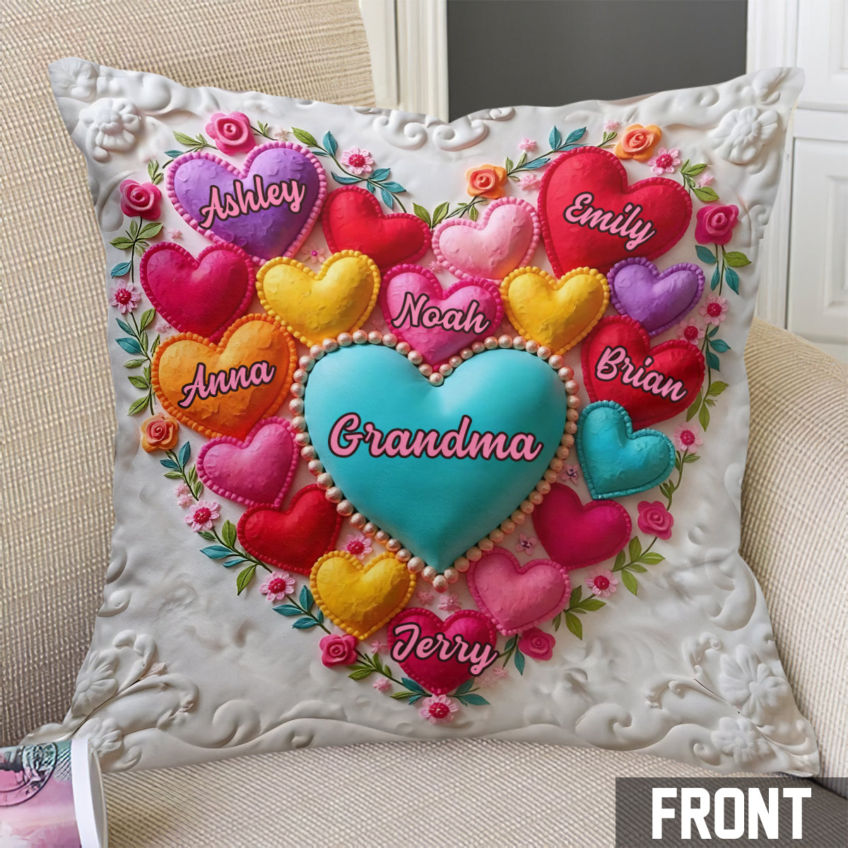 Best Grandma/ Mom Ever - Personalized Grandma Throw Pillow