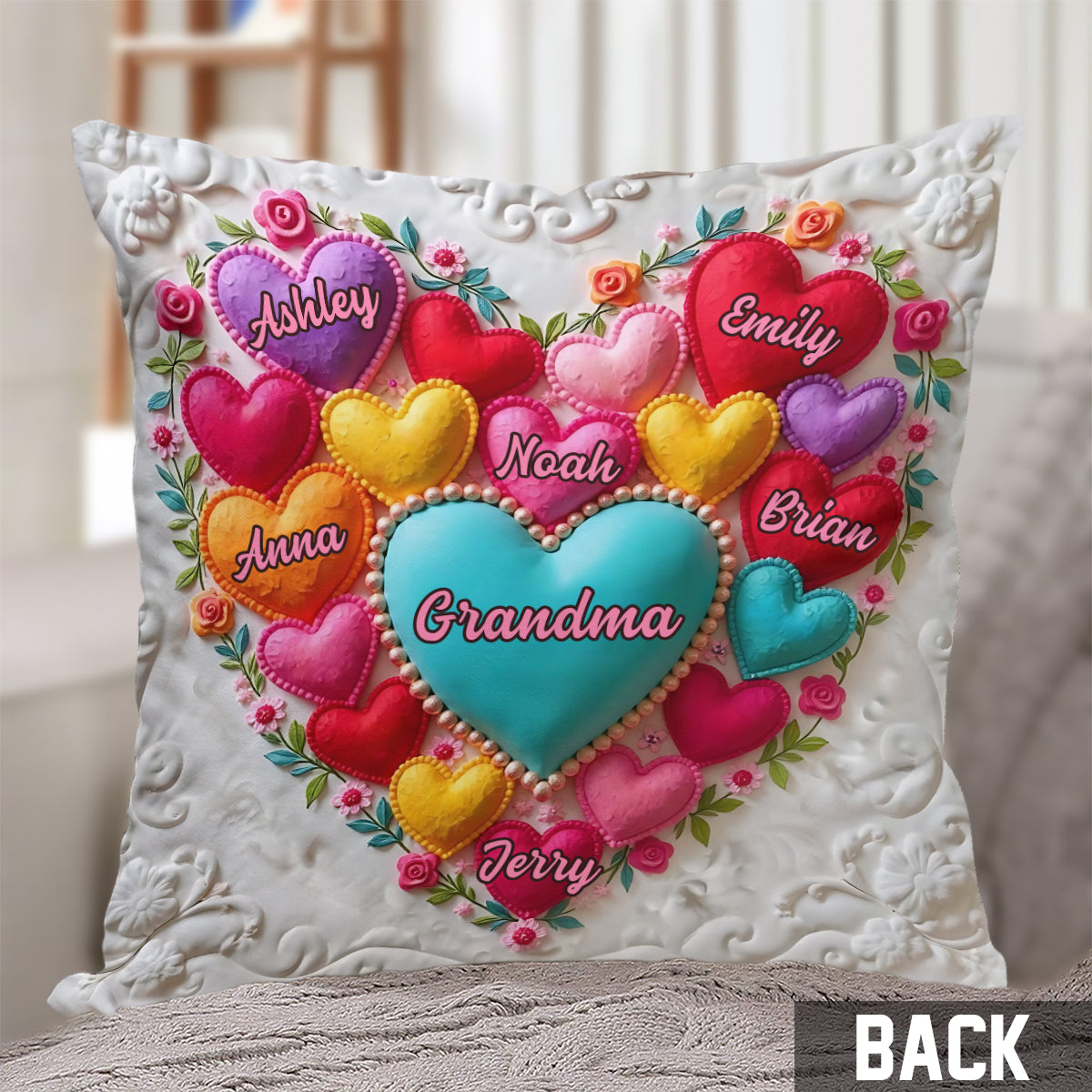 Best Grandma/ Mom Ever - Personalized Grandma Throw Pillow