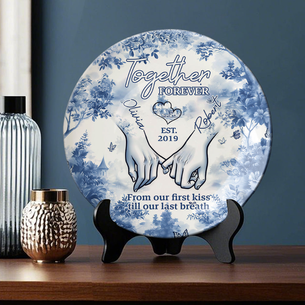 Together Forever - Personalized Couple Ceramic Round Plate