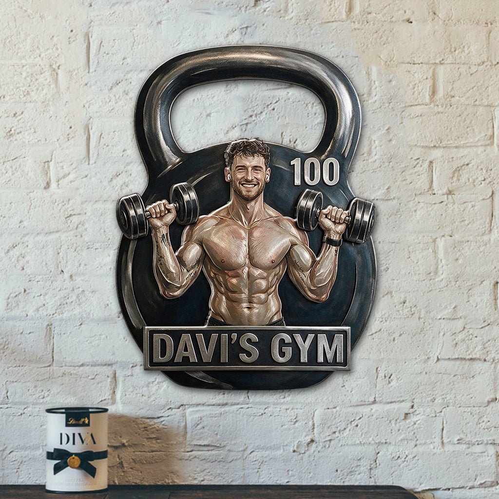 Gym Decoration - Personalized Fitness 3D Printed Cut Metal Sign