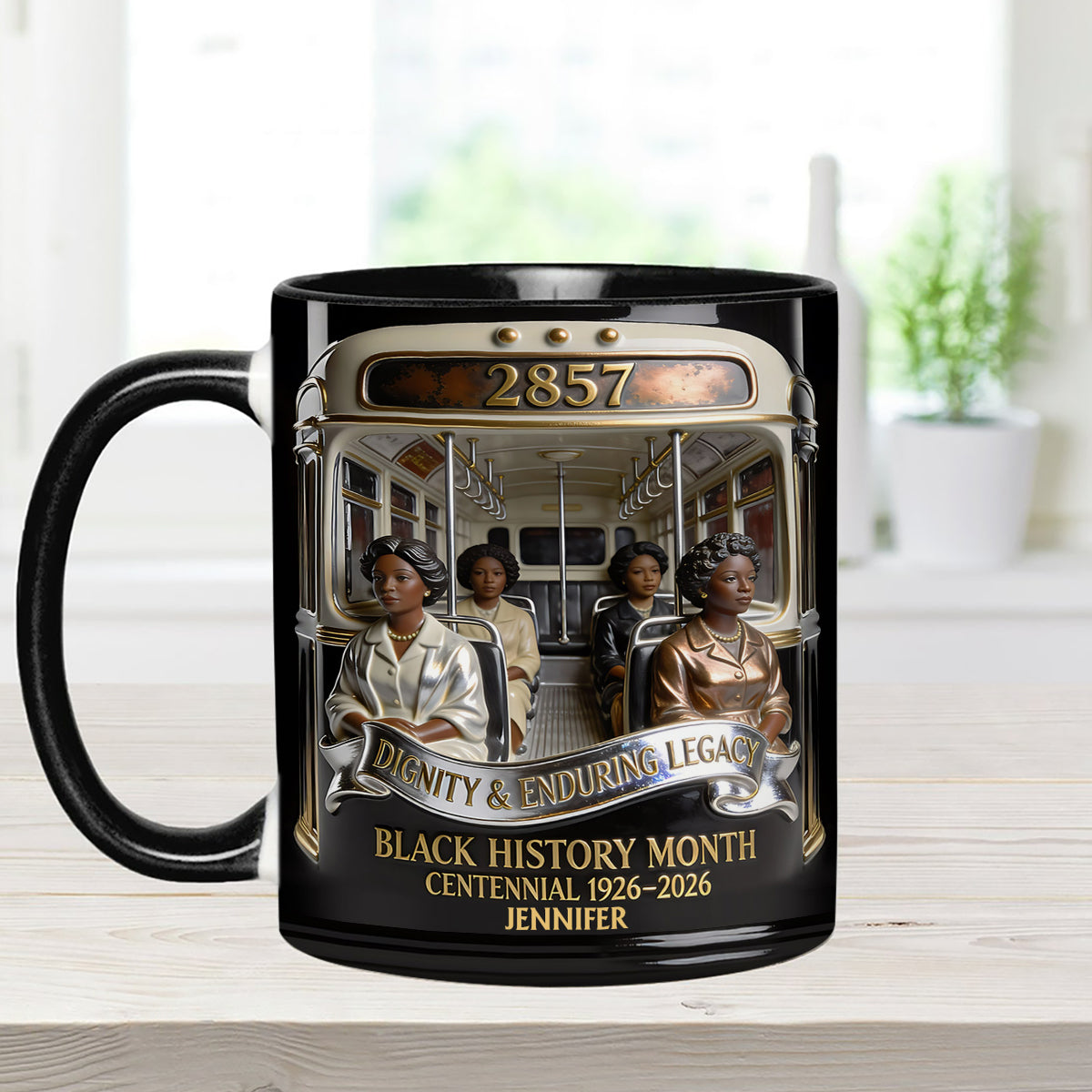 Black History Month - Personalized African American Set Accent Mug with Acrylic Stirrers