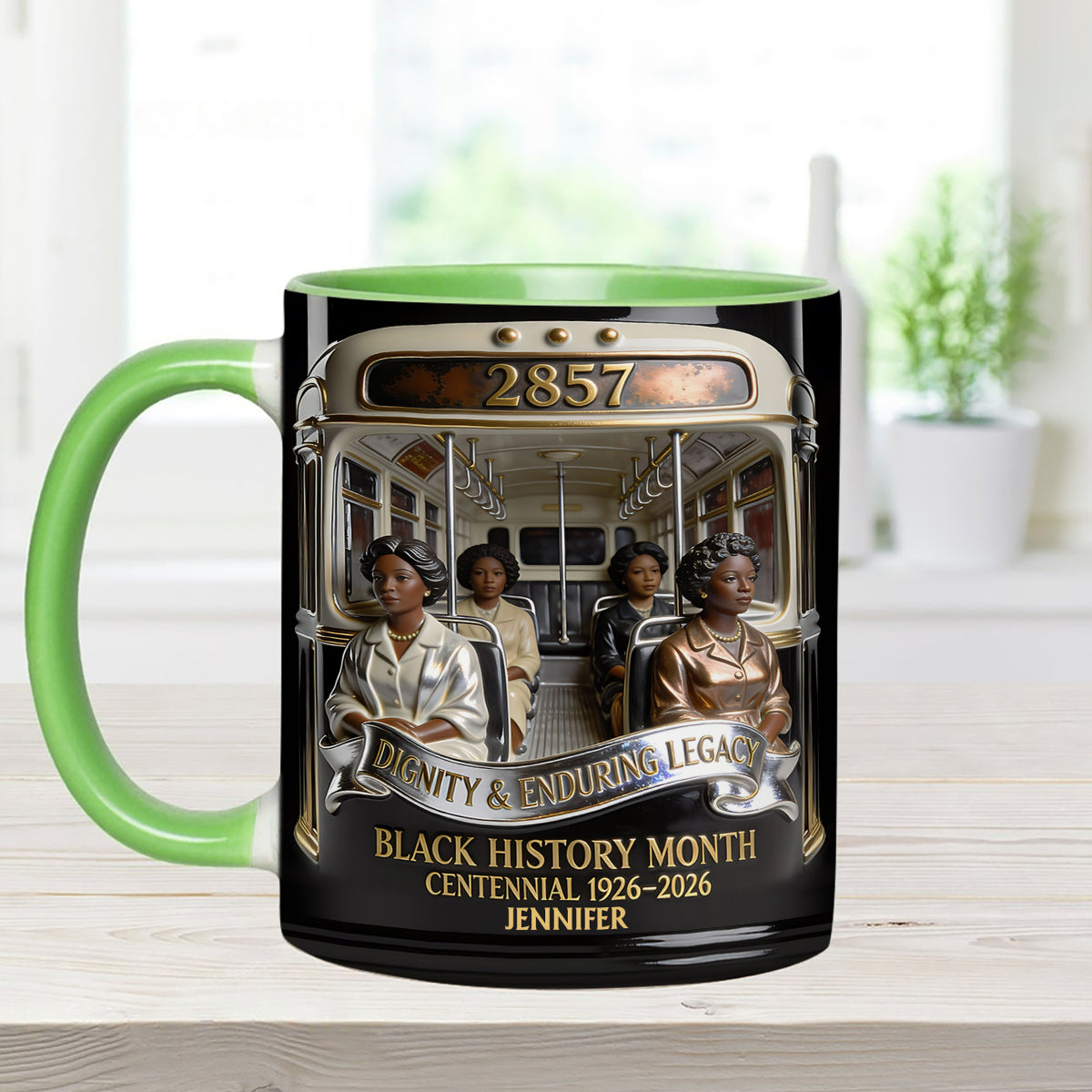 Black History Month - Personalized African American Set Accent Mug with Acrylic Stirrers