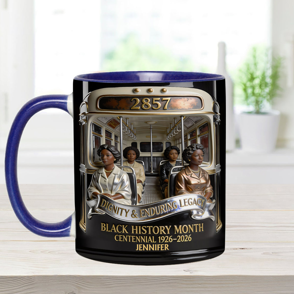 Black History Month - Personalized African American Set Accent Mug with Acrylic Stirrers