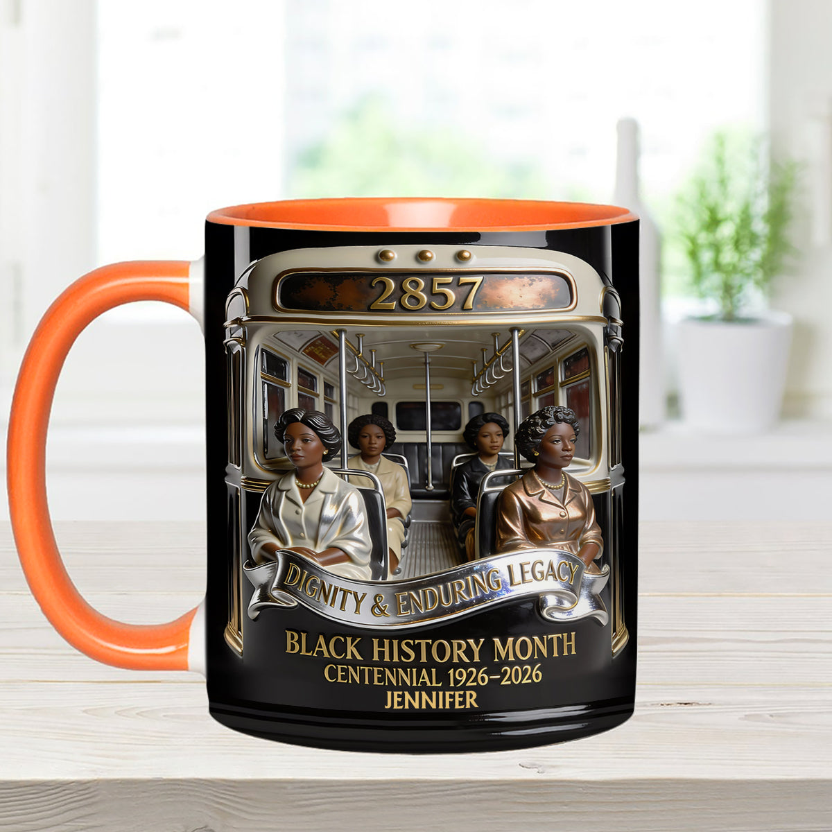 Black History Month - Personalized African American Set Accent Mug with Acrylic Stirrers