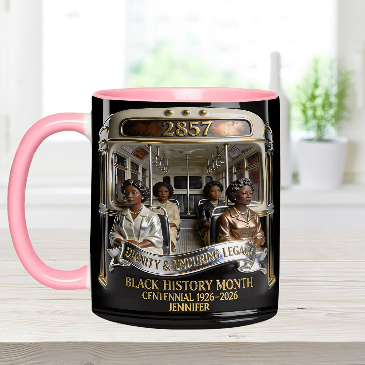 Black History Month - Personalized African American Set Accent Mug with Acrylic Stirrers