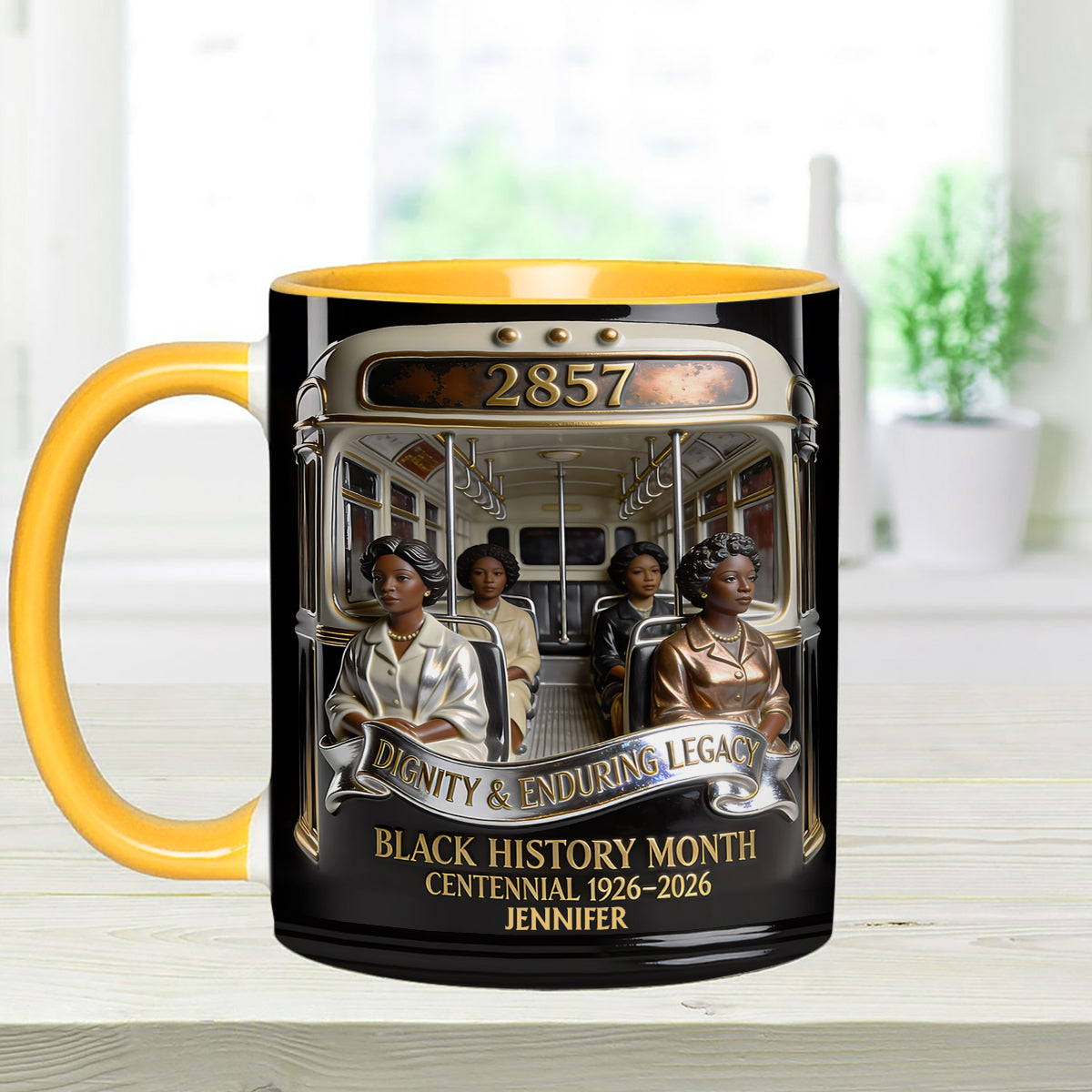 Black History Month - Personalized African American Set Accent Mug with Acrylic Stirrers