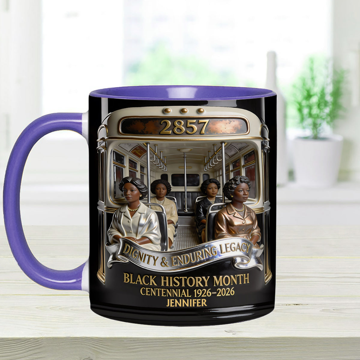 Black History Month - Personalized African American Set Accent Mug with Acrylic Stirrers