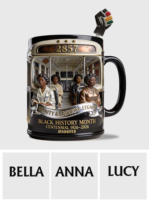 Black History Month - Personalized African American Set Accent Mug with Acrylic Stirrers