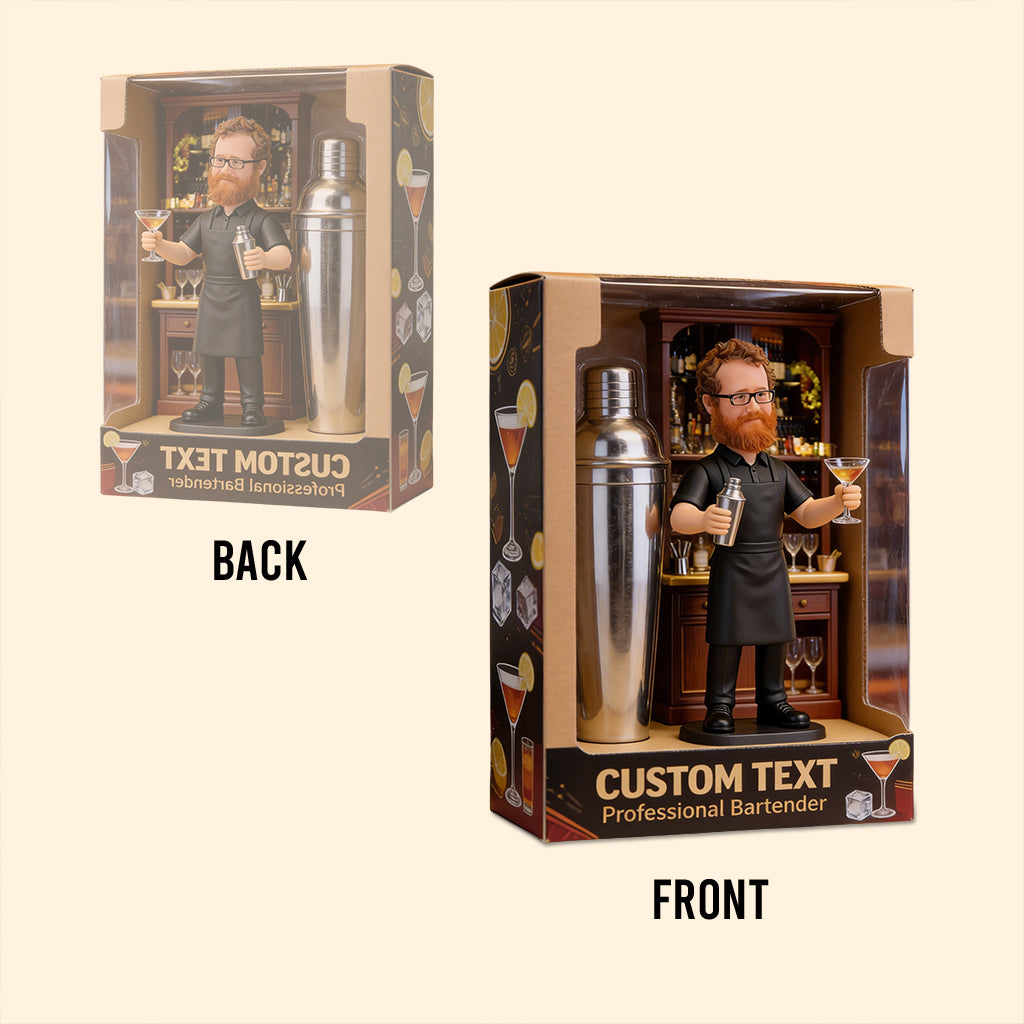 Bartender With Shaker & Tools - Bar Decor - Personalized Bartender Custom Shaped Acrylic Plaque