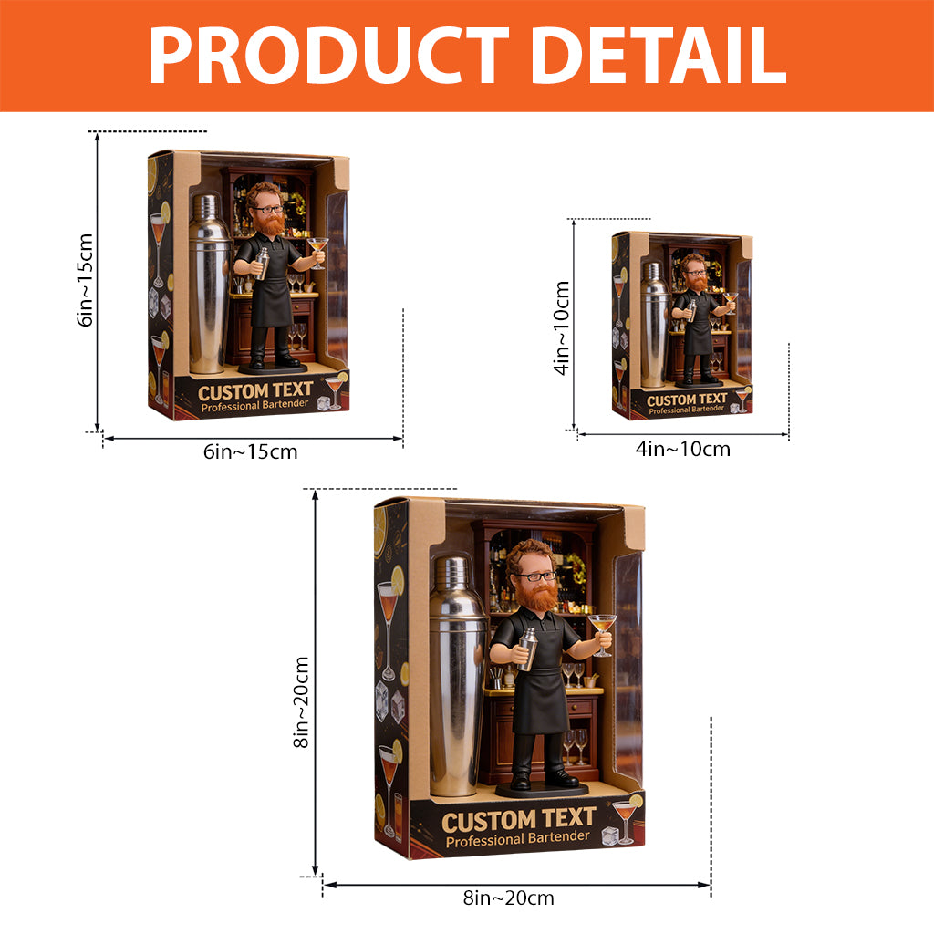 Bartender With Shaker & Tools - Bar Decor - Personalized Bartender Custom Shaped Acrylic Plaque