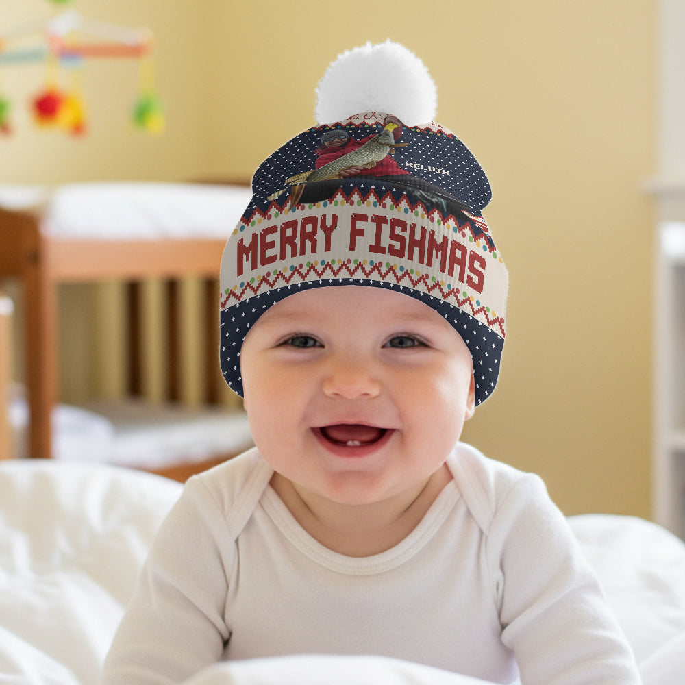Merry Fishmas - Personalized Fishing Beanie Hat