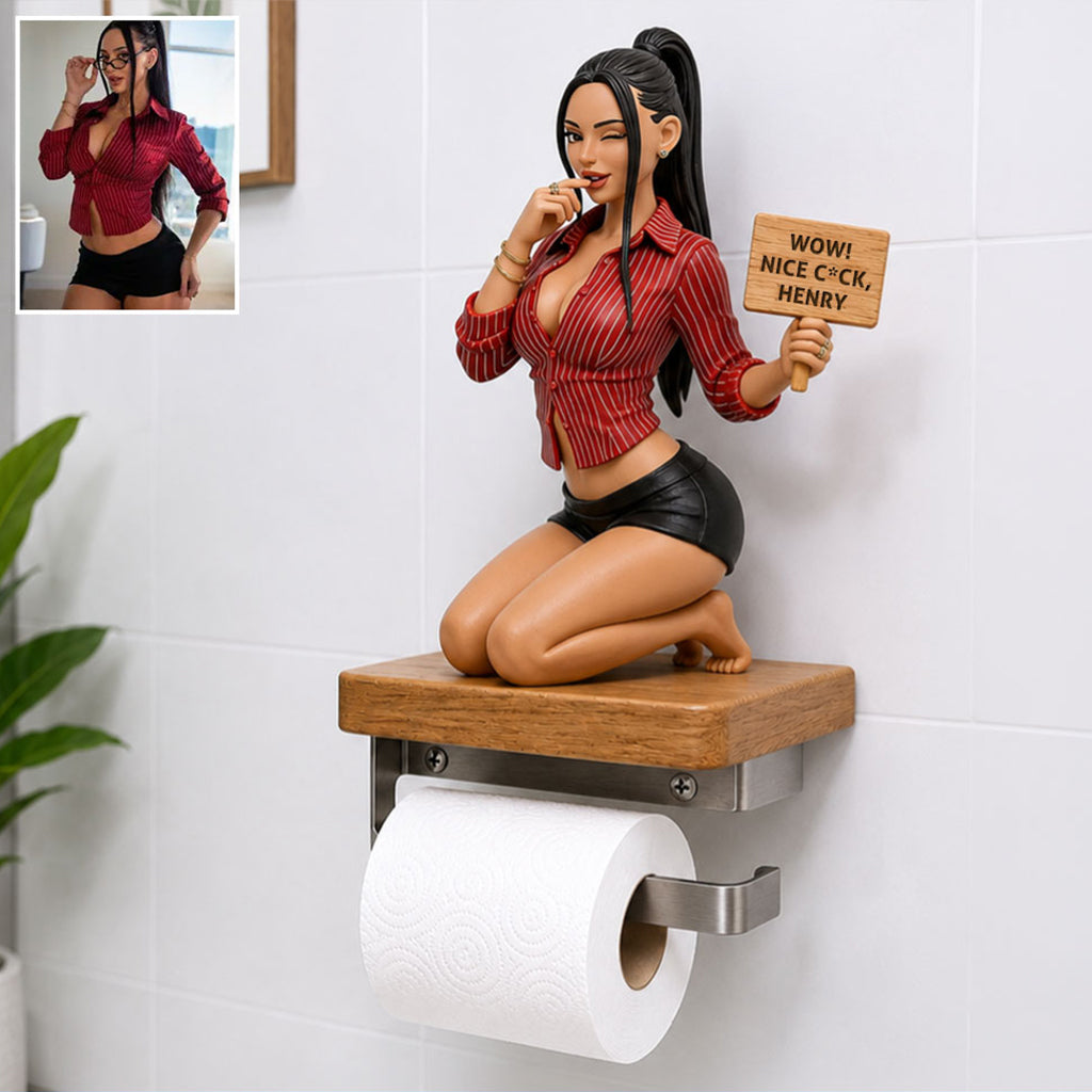 Wow! Big C*ck - Personalized Spicy Couple Toilet Paper Holder