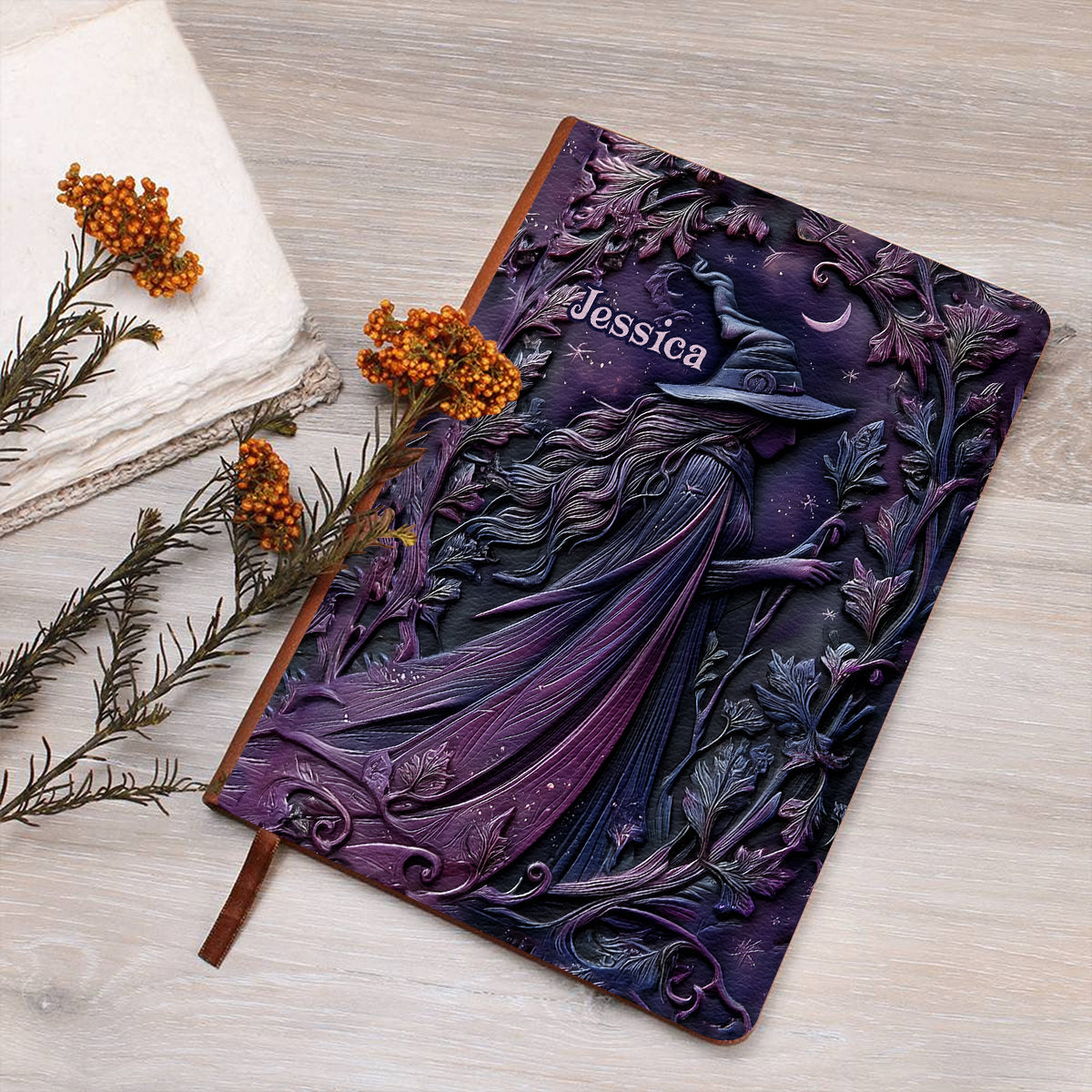 Purple Witch - Personalized Witch Leather Journal