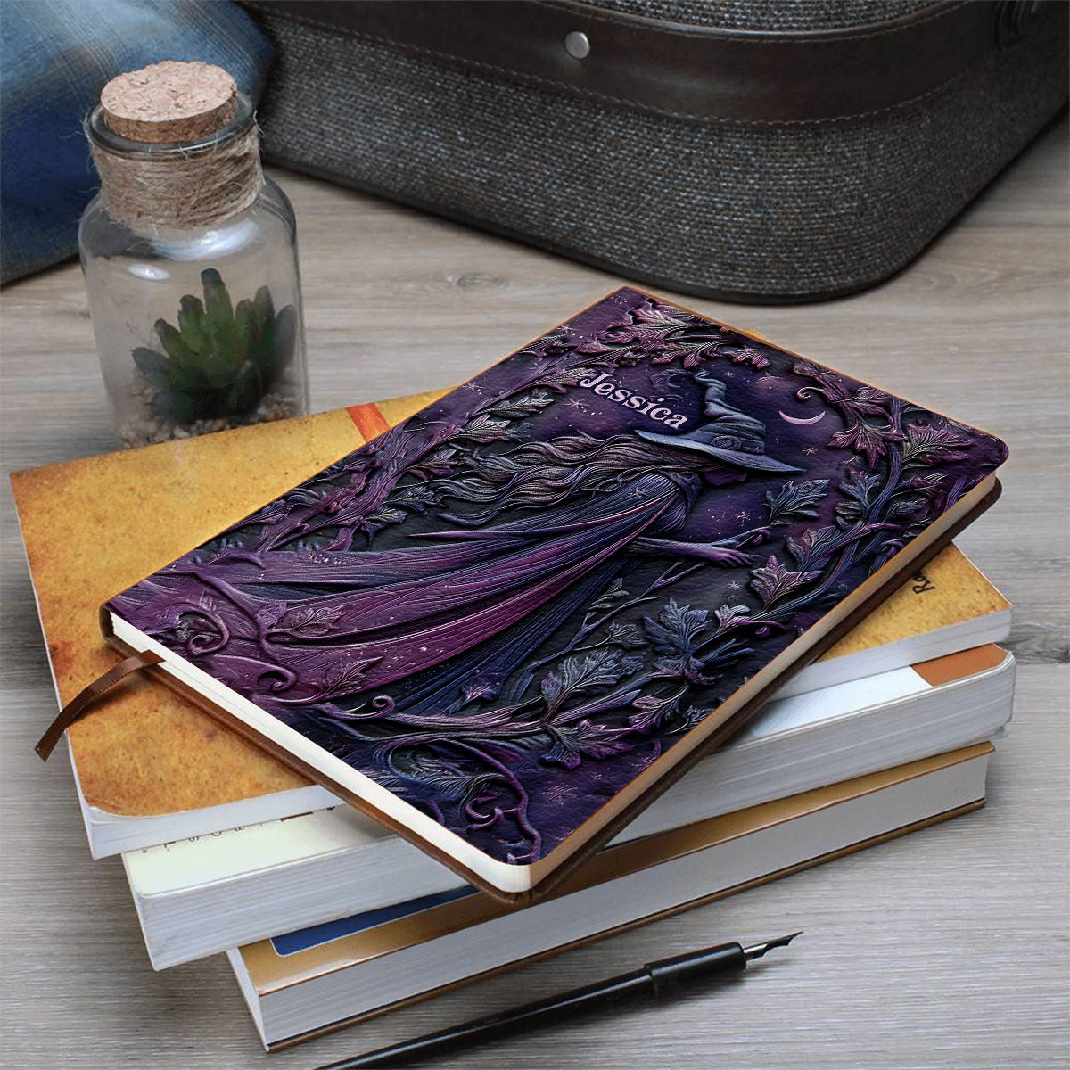 Purple Witch - Personalized Witch Leather Journal
