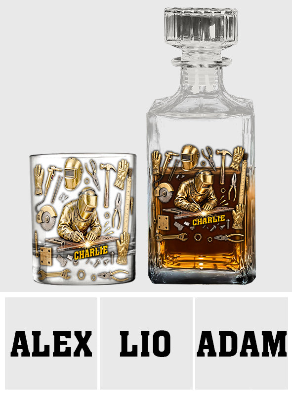 Strong Welder - Personalized Welder Whiskey Decanter Set