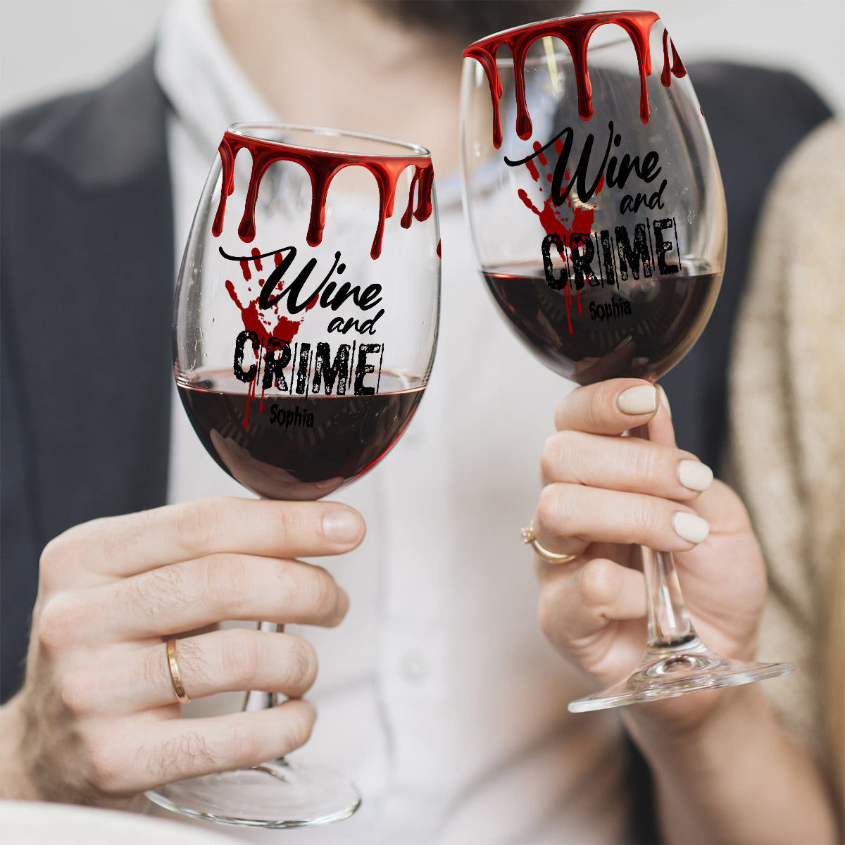 True Crime & Wine - Personalized True Crime Wine Glass With Long Stem