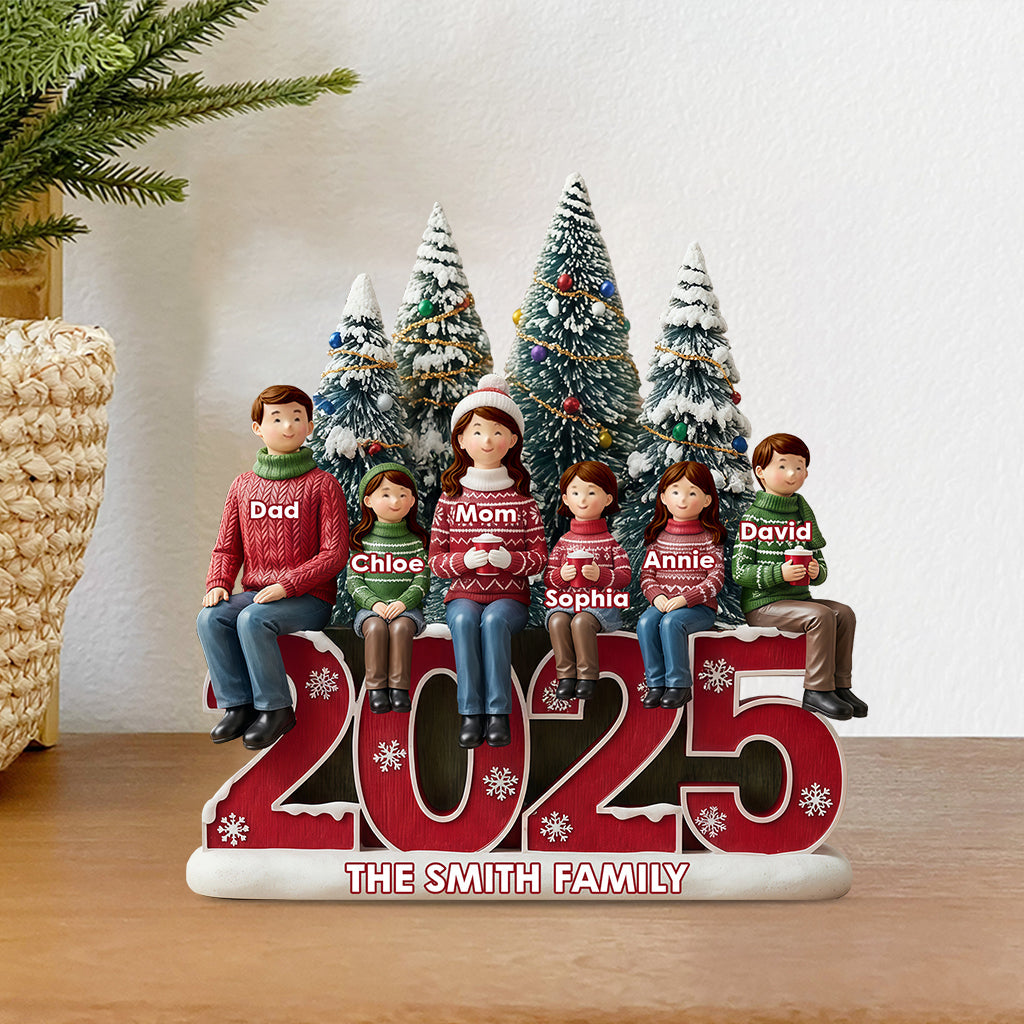 Merry Christmas - Personalized Family Custom Shaped Acrylic Plaque