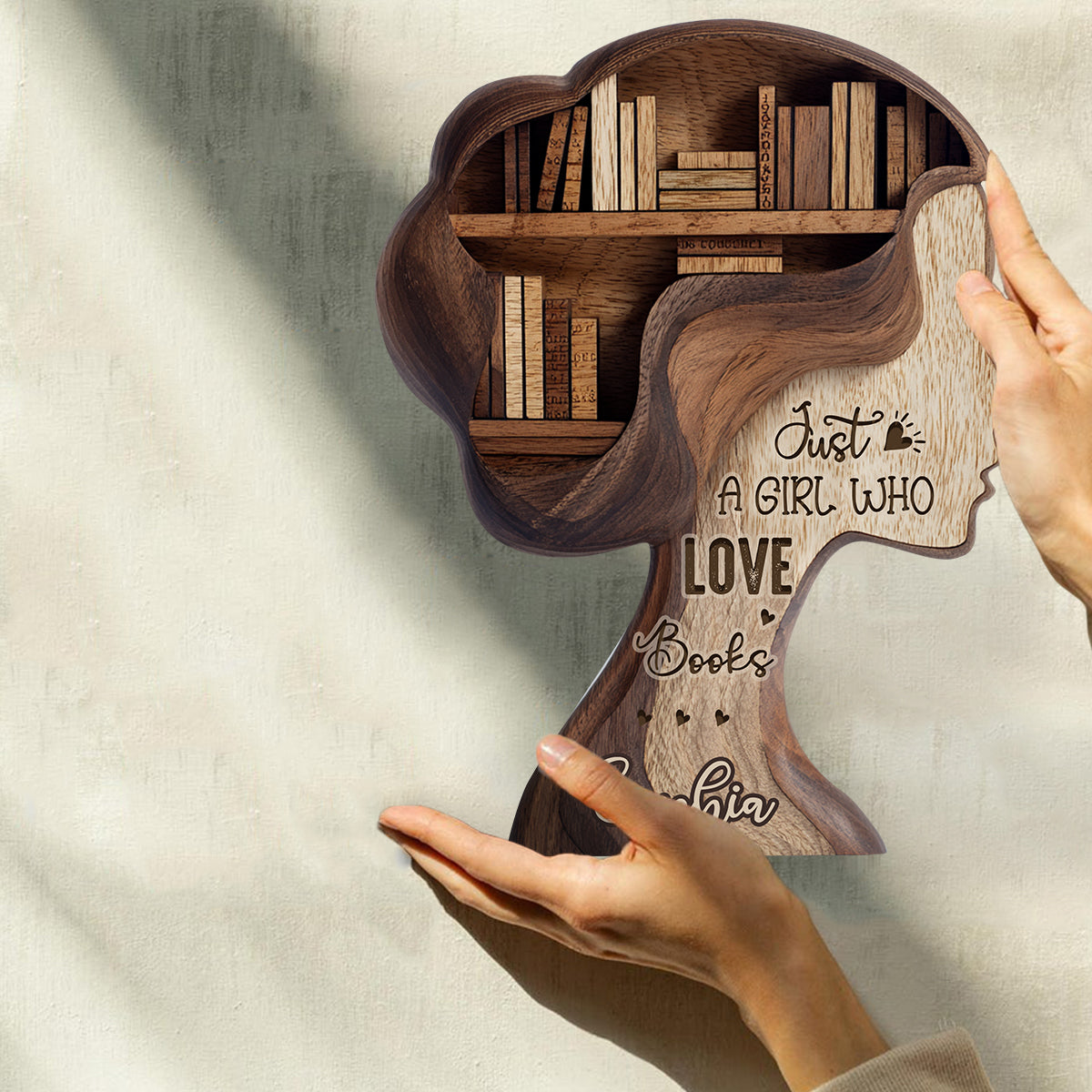 Just A Girl Who Loves Books - Personalized Book Custom Shaped Wood Plaque